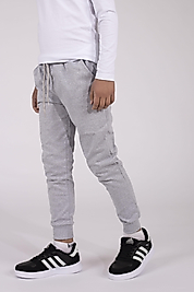 Düz Cepli Jogger Unısex Çocuk Eşofman Altı/Gri