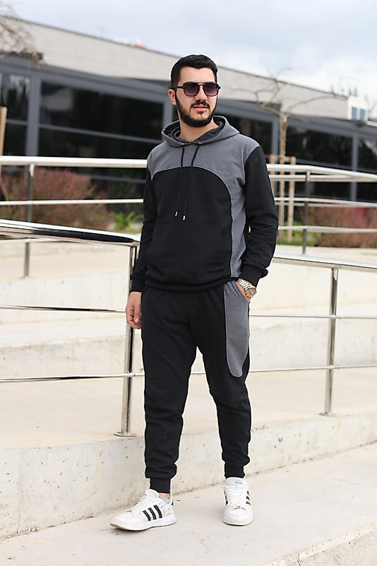 2 İp Rahat Kesim Lastikli Paça Mevsimlik Erkek Eşofman Takımı