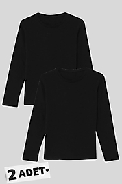 Unisex Bisiklet Yaka Basic Uzun Kollu Likralı Body