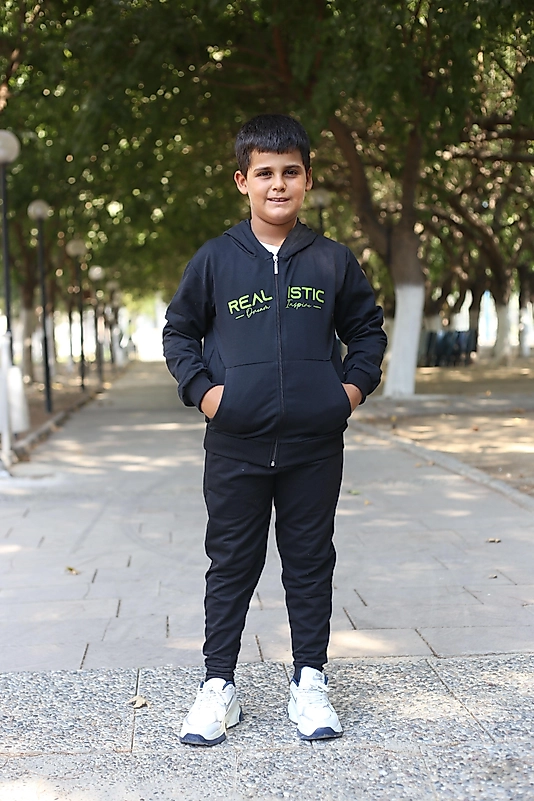 Kapüşonlu Fermuarlı Kanguru Cepli Realistic Baskılı Eşofman Takımı/Lacivert