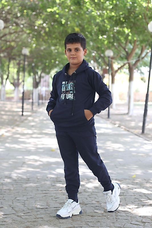 Kapüşonlu Kanguru Cepli Future Baskılı Eşofman Takımı/Lacivert